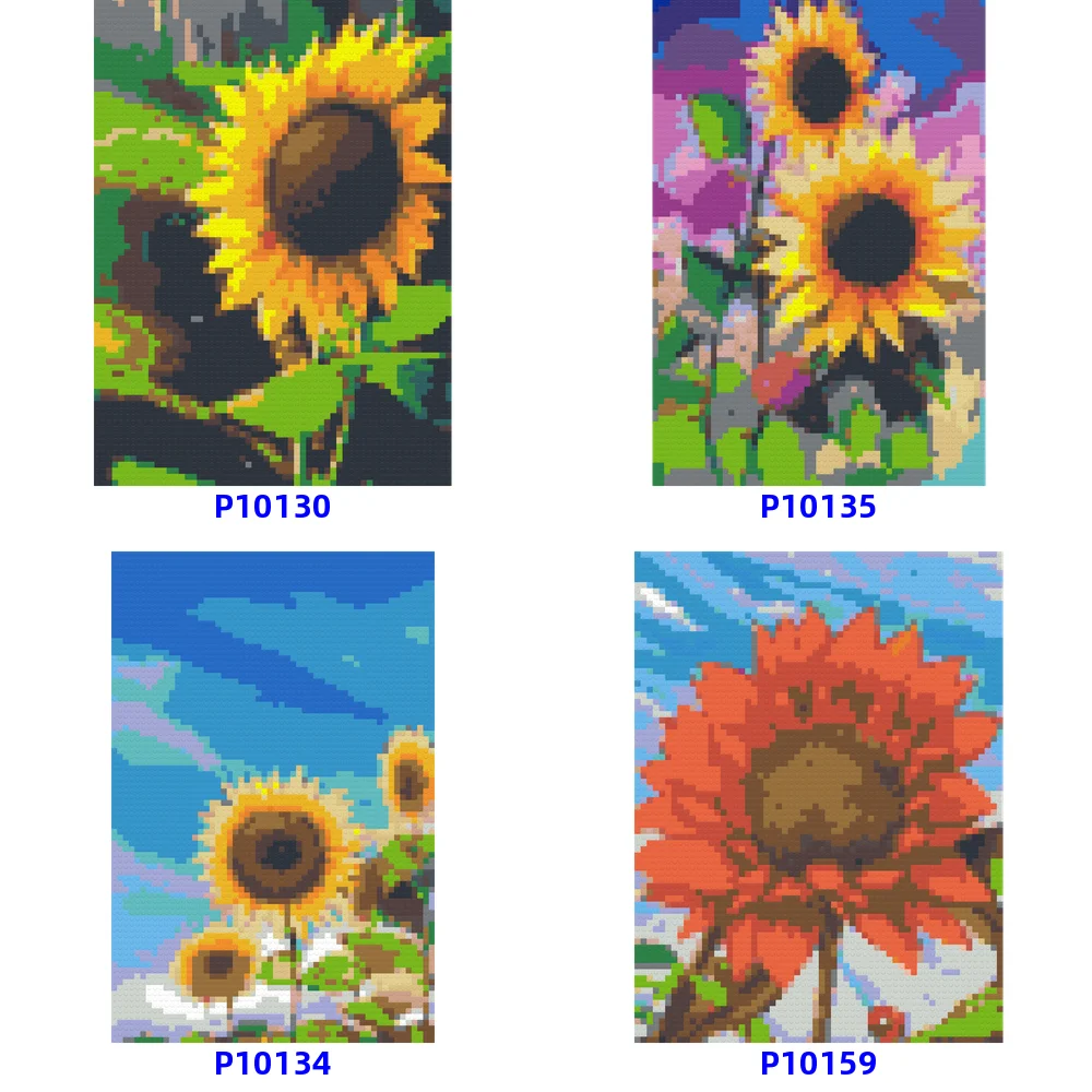 

Finish By Yourself Diy Pixel Art Mosaic Flower Sunflower Brand Building Blocks Painting For Adult Unique Gifts Wall Decoration