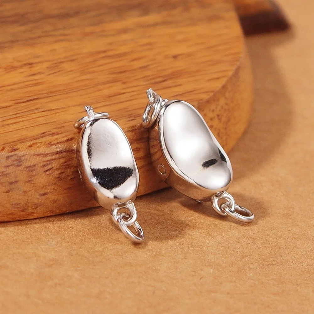 

S925 Стерлинговое серебро застежка-Монета жемчужная ткань Сделай Сам аксессуары из бисера ручной работы пряжка горошек пряжка