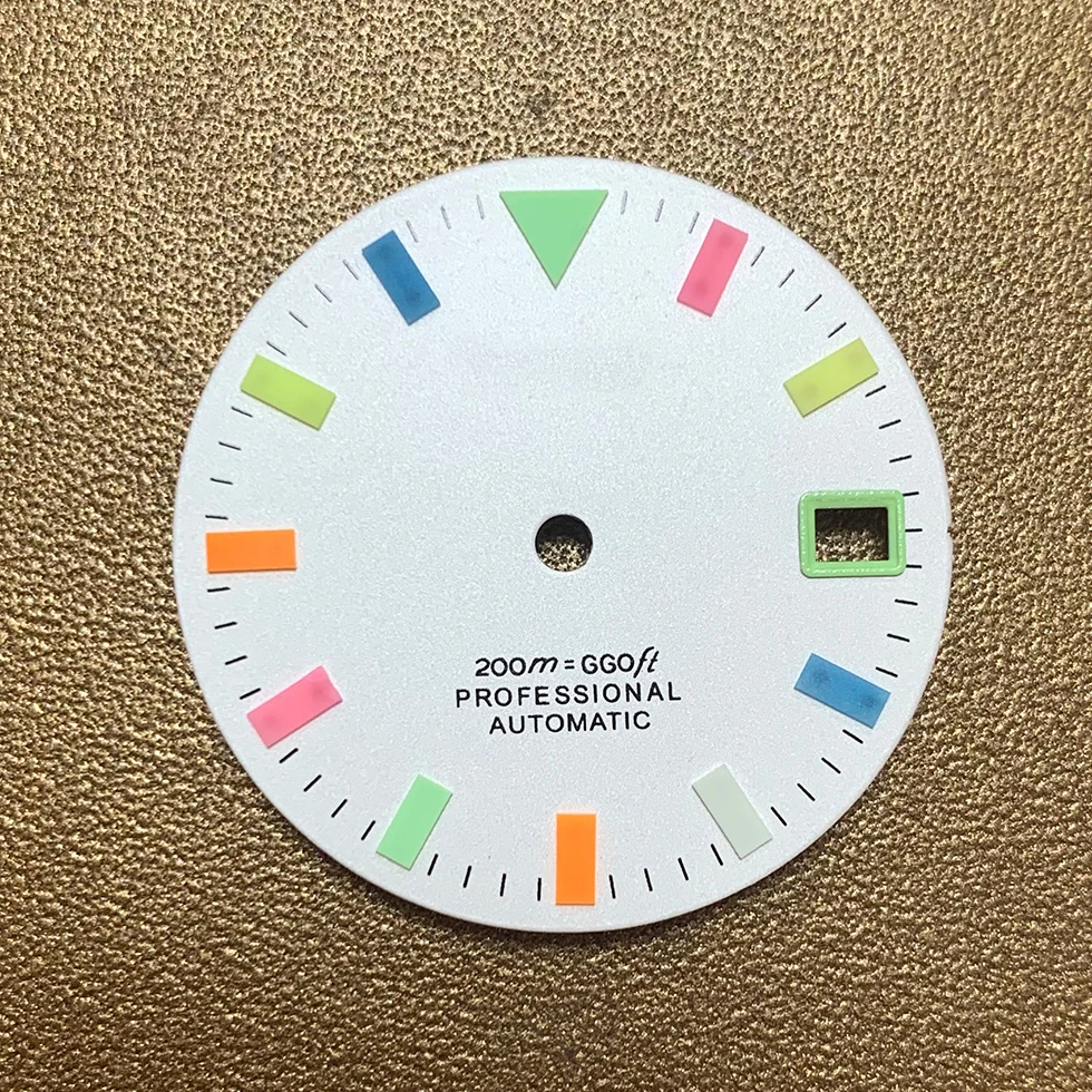 S New watch dial accessories with color luminous nail dial for NH35 NH36 movement 28.5mm with hands Men Watch Accessories