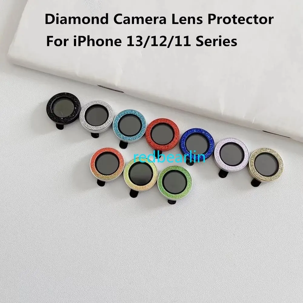 50pcs Glitter Camera Lens Protector On For iPhone 14 13 12 Pro Max Metal Ring Tempered Glass For iPhone 14 Pro Protective Cap