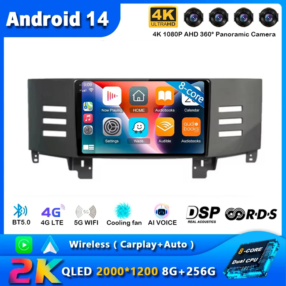 Автомобильный радиоприемник Android 14 для Toyota Reiz Mark X 2005-2009 видеоплеер