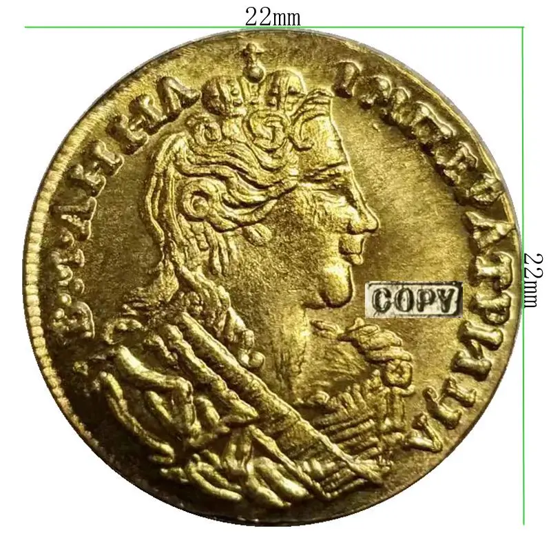 КОПИЯ 1730 Царьская Екатерина II Декоративные памятные золотые монеты и коллекция