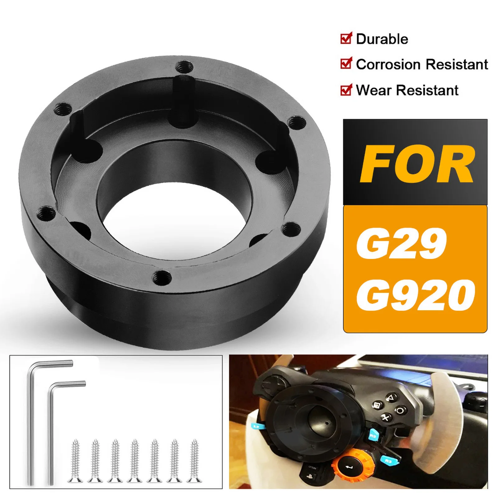 

For Logitech G29 G920 G923 70mm Adapter Plate Hub Boss For 13Inch Steering Wheel PCD Racing Car Game Aluminum Modification