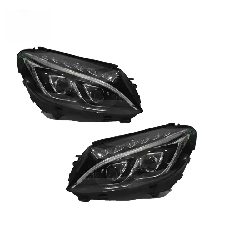 Фото Светодиодные фары для Mercedes-Benz C-CLASS C180 C200 C260 C300 W205, высококачественные, с двойной линзой, LED, 12В, автомобильные аксессуары №3