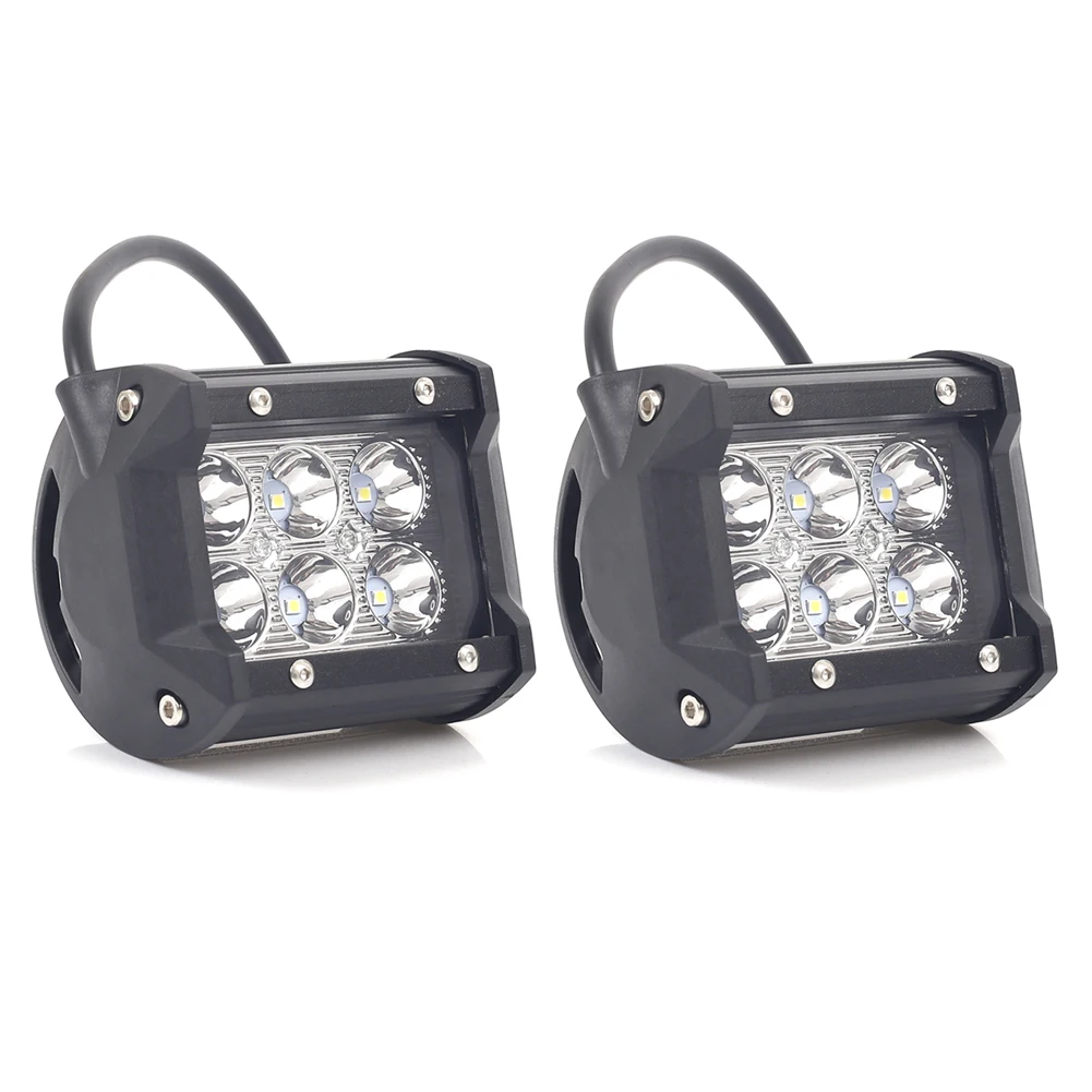 

2PCS 18W 6LED Car LED Work Light DC10-30V Off-Road Driving Light Double Row Flood Spot Light Bar for Car Motorcycle ATV Truck