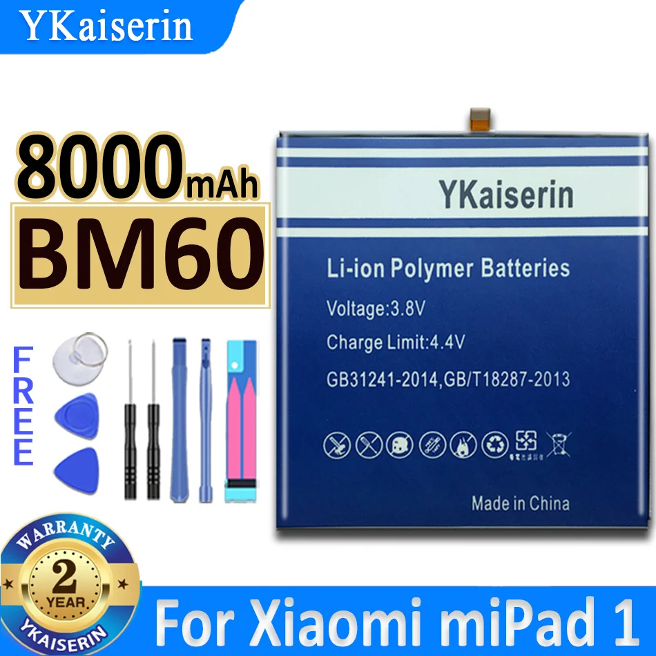 

YKaiserin For Xiaomi Pad 1 Pad1 Mipad 1 A0101 Replacement Batteries BM60 BM 60 8000mAh High Quality Battery + Track Code