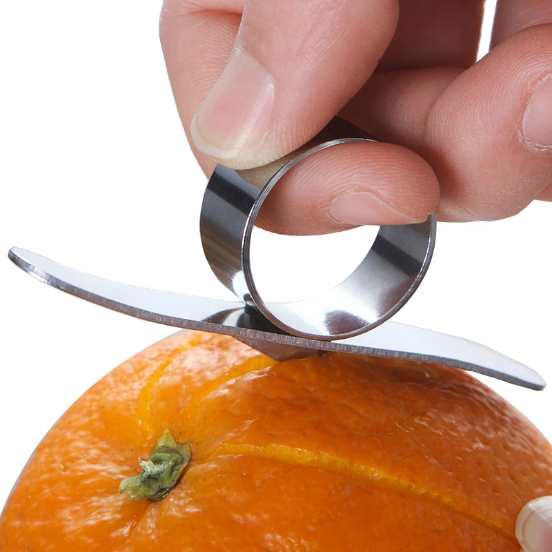 

2Pcs Orange Peelers Stainless Steel Portable Easy Open Orange Peeler Cutter Lemon Parer Citrus Fruit Skin Remover Fruit Gadget