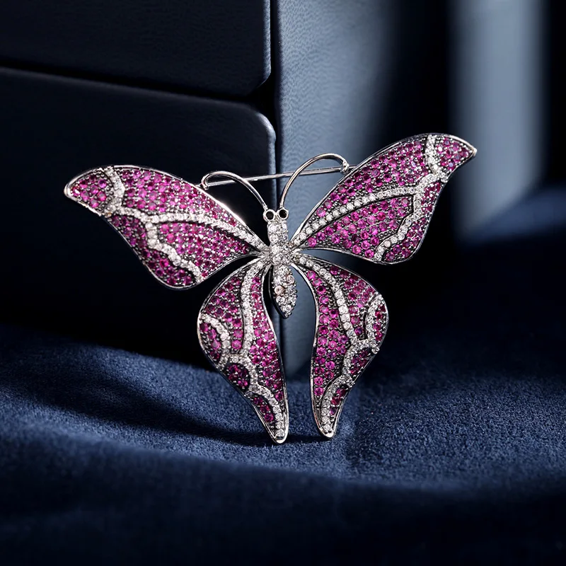 

Japanese and Korean Zircon Inlaid French Elegant Temperament Personality High-end Corsage Dinner Dress with Butterfly Brooch