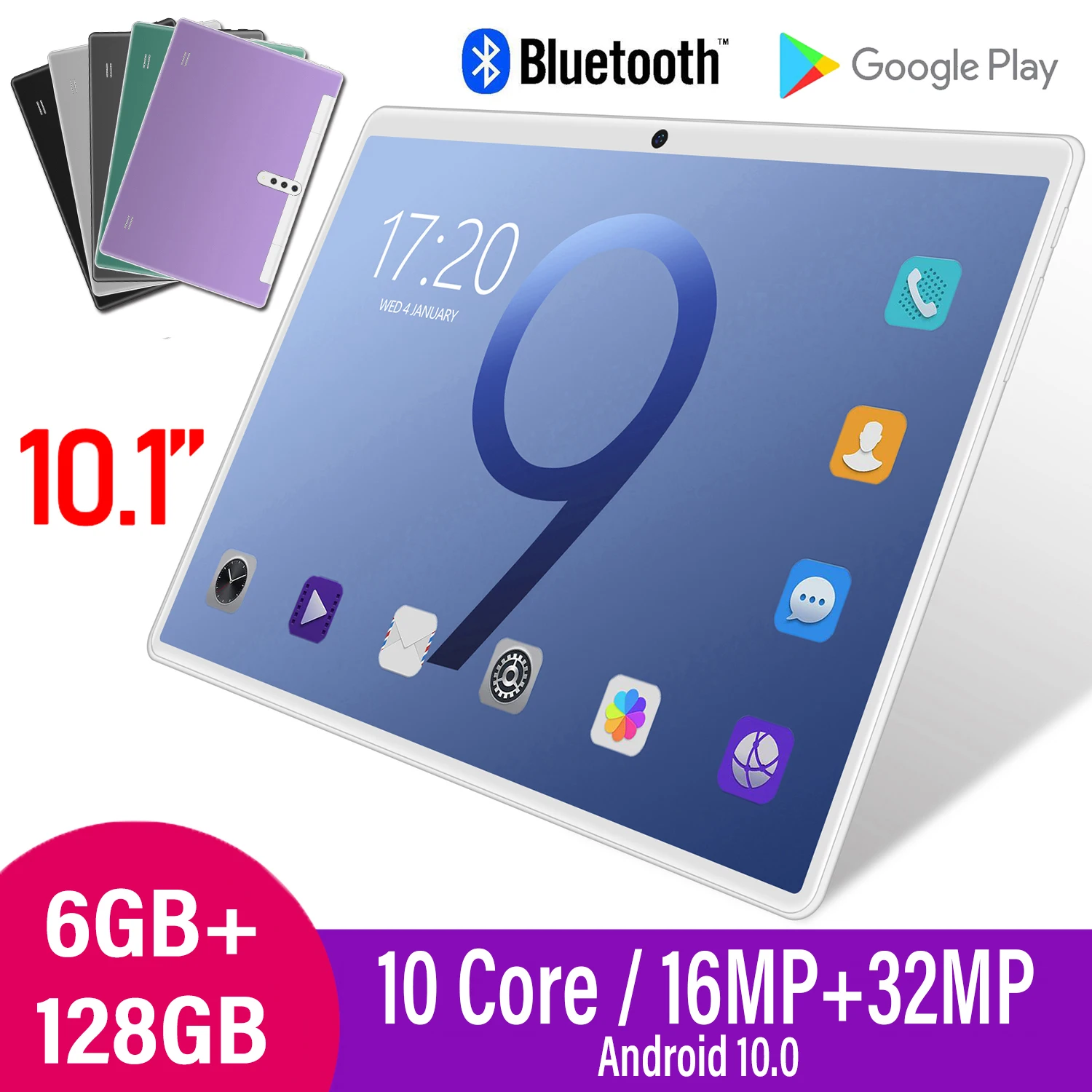 Tablet PC 5G 10.1 Inch Global Version 10 Core Google Play 6GB 128GB Pad T10W 8800mAh Firmware IPS With Keyboard Android 10 Face images - 6