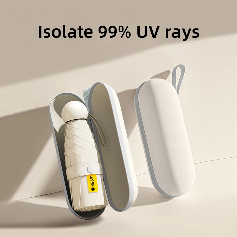 

Капсульный зонт, портативный складной мини-зонт с защитой от дождя и солнца, двойного назначения, для путешествий и прогулок