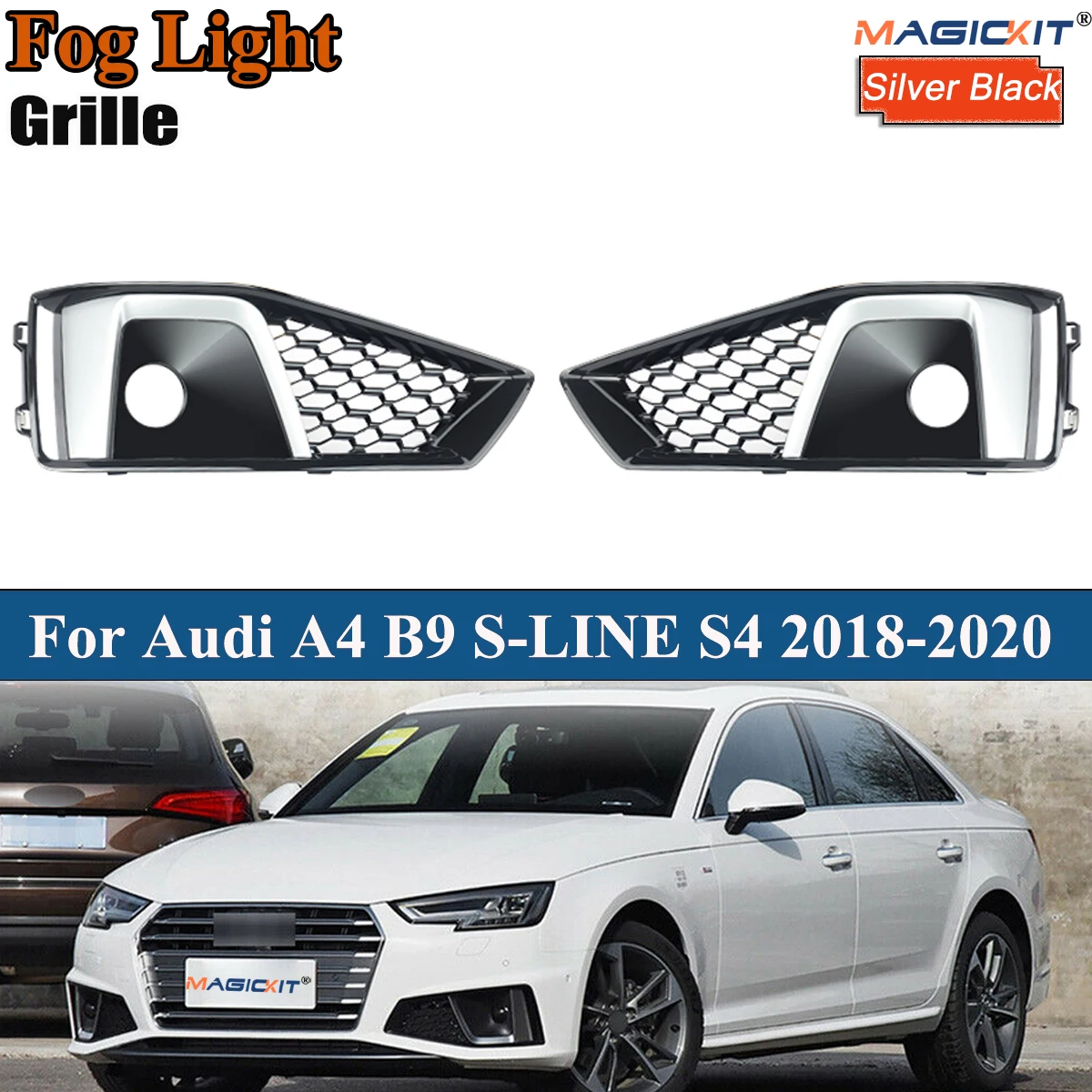 

Левый и правый бампер, противотуманная фара, крышка радиатора для Audi A4 B9 S-LINE 2019 / S4 2019-2020, Передняя Нижняя решетка вентиляции, боковая вставка