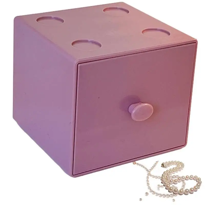 Stackable Jewelry Box Colors Macaron Cube Storage Organizer Modular Units Closet Cabinet Portable DIY Cube Shelving