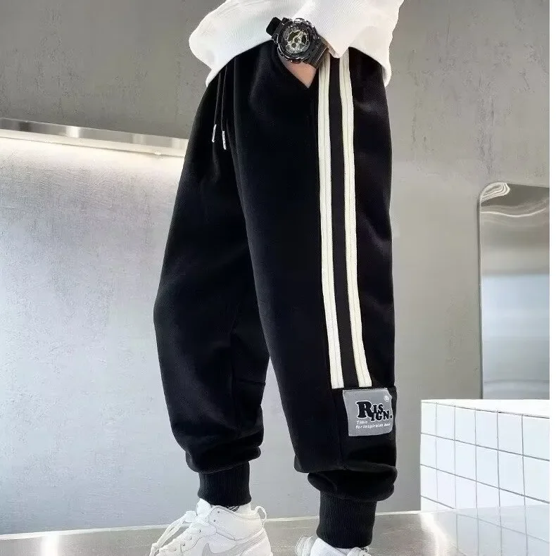 Весенние повседневные брюки для мальчиков новинка 2024 стильные спортивные детей