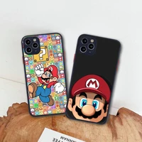 bandai cartoon super mario phone case for iphone 13 12 11 pro max mini xs 8 7 plus x se 2020 xr matte transparent cover