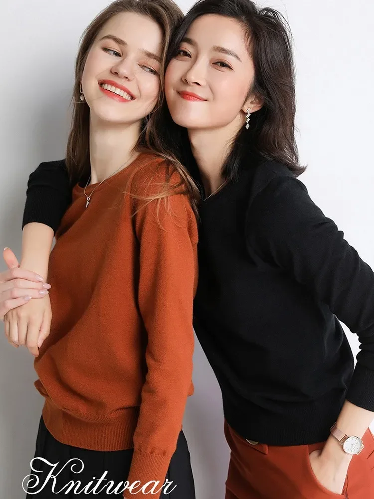 ZJAISS 2024 элегантный базовый осенне-зимний свитер женский пуловер с круглым вырезом
