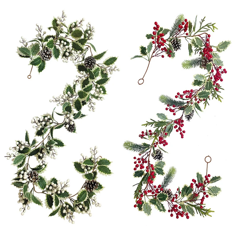 

Simulation Christmas Plant Vine Artificial Rattan Red Pine Cones DIY Desktop Decoration Festival Atmosphere Layout Wall Hanging