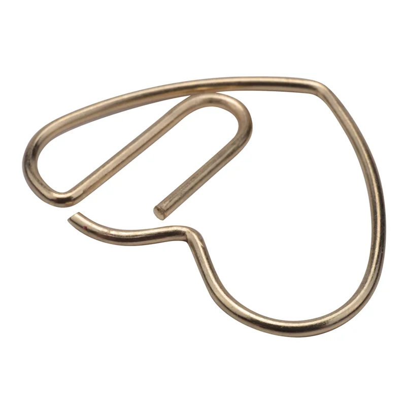 

100 Pieces Love Heart Shaped Small Paper Clips Bookmark Clips for Office School Home Metal Paper Clips Golden