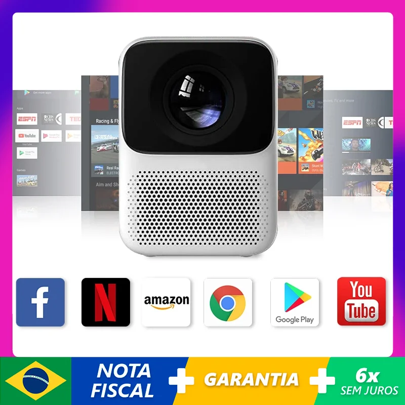 

Wanbo T6 MAX HD 5G 4K 1080P Wireless Smart Projector Brazil Version LCD Portable WiFi Projector Support Android 9.0 Auto Focus