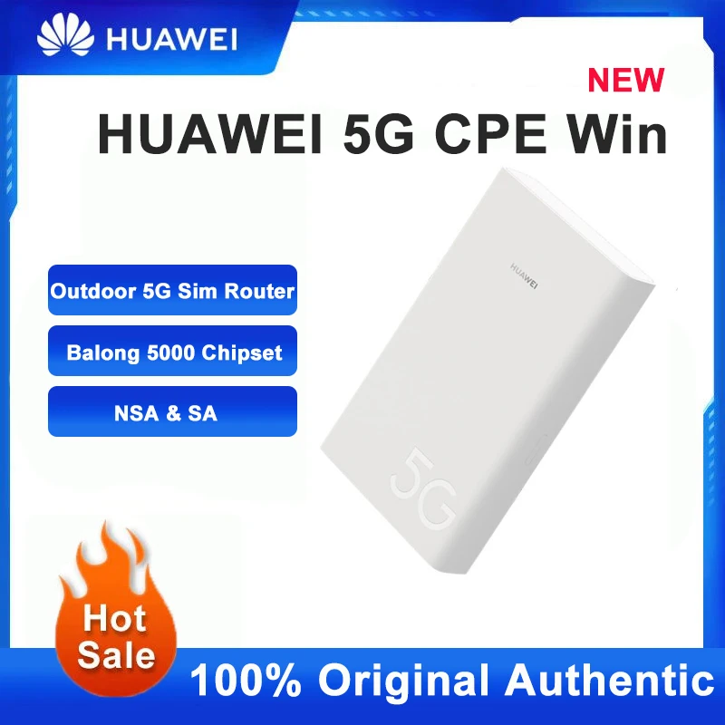 

Unlocked Huawei 5G CPE WIN H312-371 Outdoor Router GE Lan Port Balong 5000 NSA SA 4G/5G CPE Modem Router Waterproof Support POE