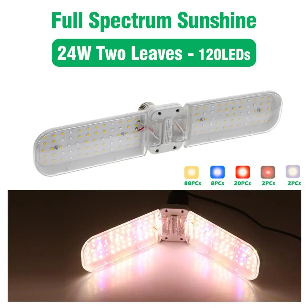 

[ READY STOCK ] 24w 36w 48w Foldable Led Plant Growing Lights Full Spectrum E27 For Indoor Plants Flower Seedling