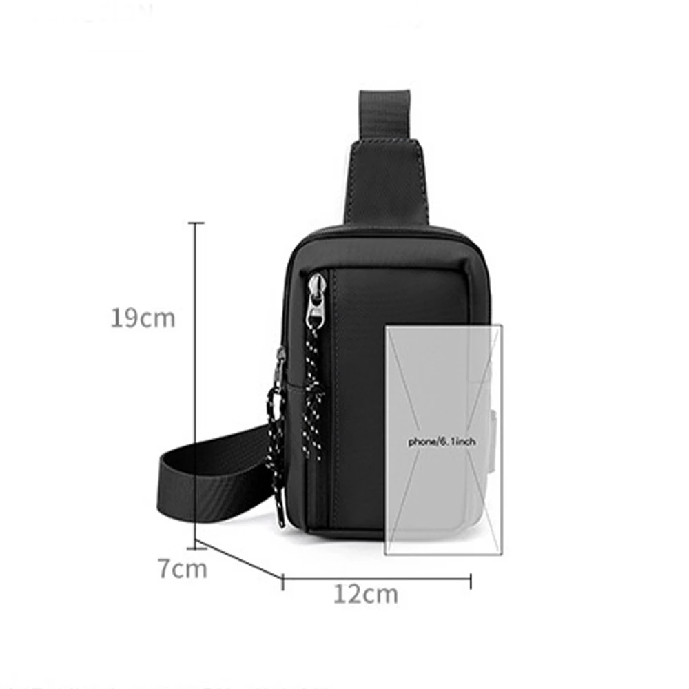 New Multifunction Crossbody Chest Men Bag Male Pack Zipper Fashion Anti-theft Shoulder Messenger Waterproof