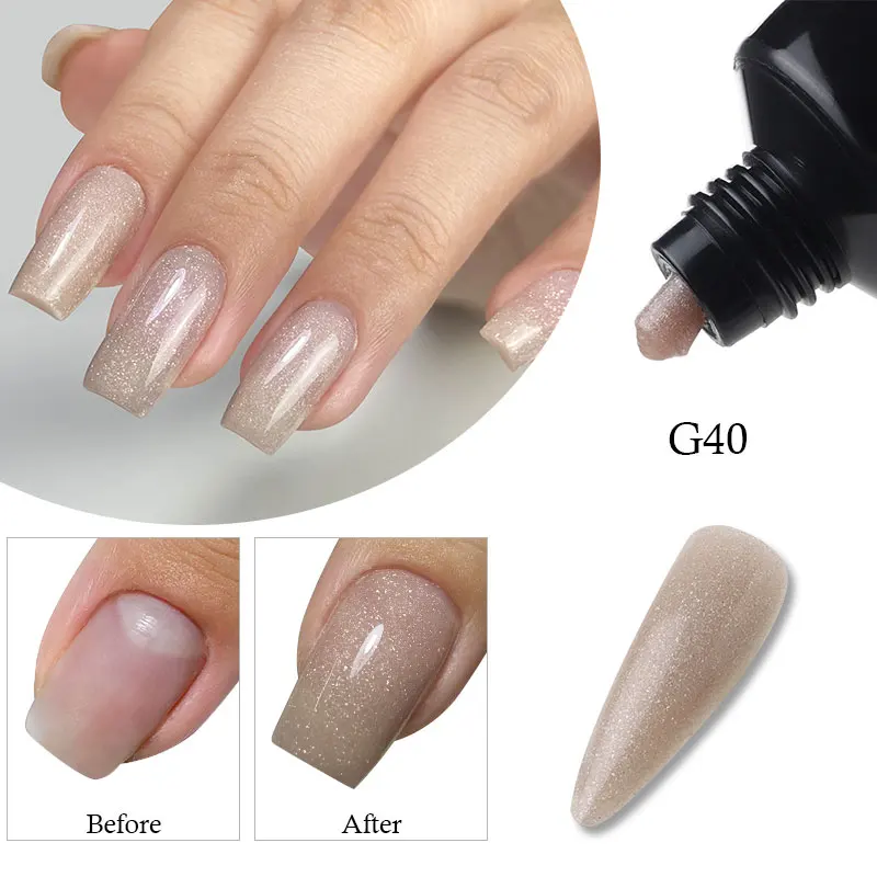 

MSHARE Super Sparkling Poly Nails Acryl Gel 60ml Builder UV Led Acrylgel Nails Extensions Acrylic Shimmer Pink Nude White Gel