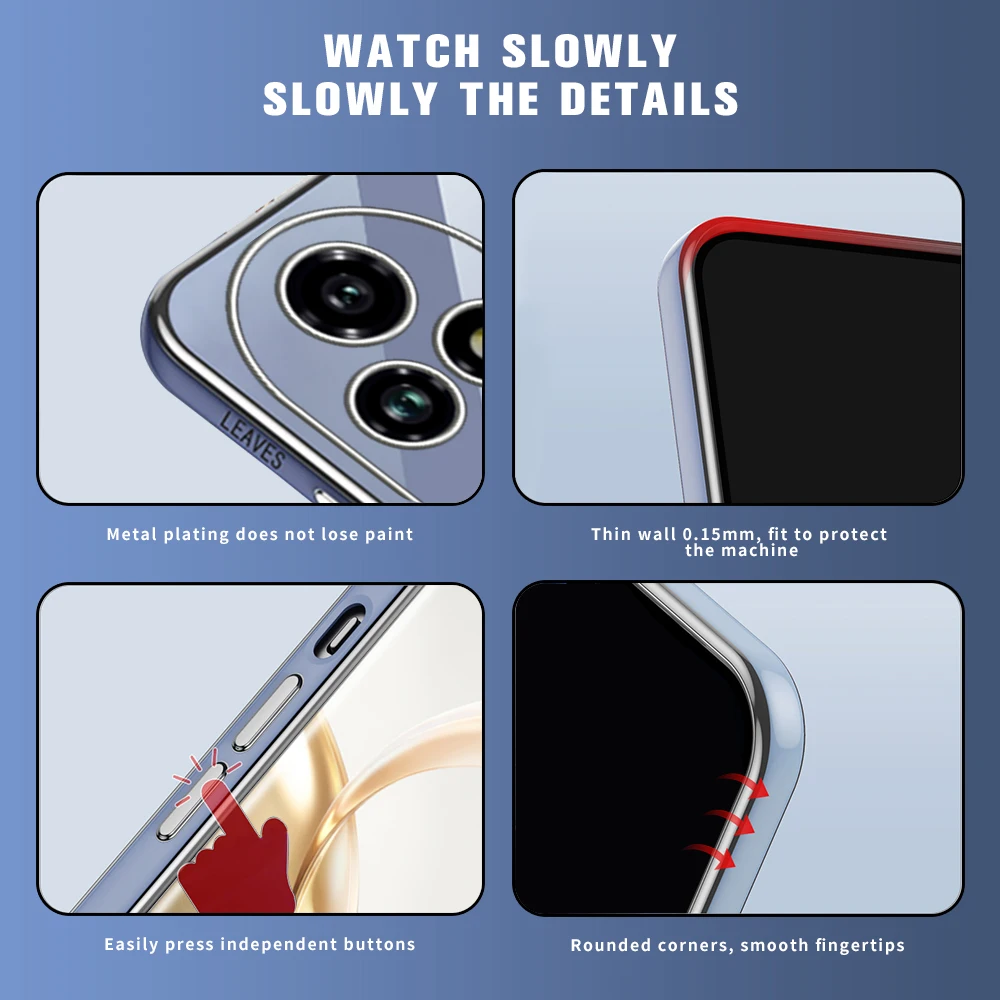 Чехол для телефона с рисунком кленового листа и ремешком Honor 200 Pro