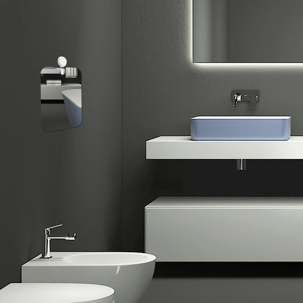 

Durable Shower Mirror Vanity Mirror Wall Mount Anti-Fog Decal Makeup Mirror Sticker Portable Shaving Shave Mirror