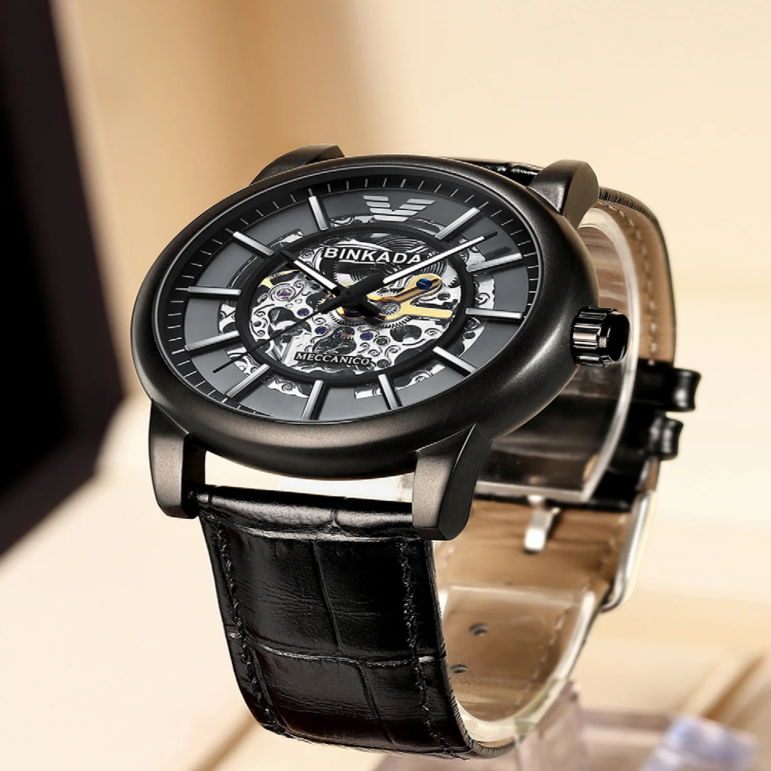 

Binkada New Men's Fully Automatic Mechanical Watch Top Ten Genuine Brand-name Watch Waterproof Tourbillon Hollow Out Watch