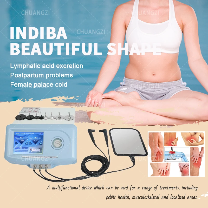 

448KHZ Indiba Diathermy Machine RF RET Cet Vacuum Slimming Deep Fat Burning Skin Tighten Therapy Physio Indiba RF Machine