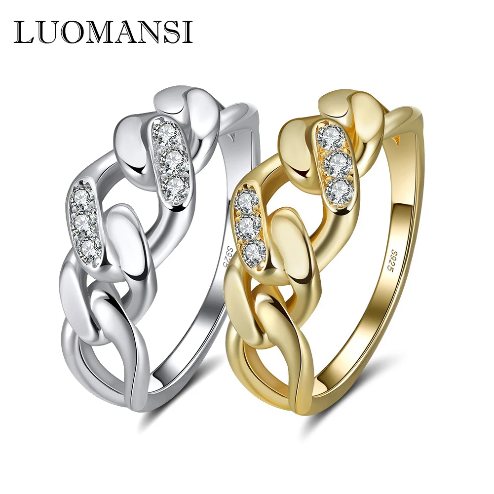 

Luomansi 100%-S925 Стерлинговое Серебро, кольца с узлом, Женские Ювелирные изделия для девочек, подарки на свадебную вечеринку с кристаллами