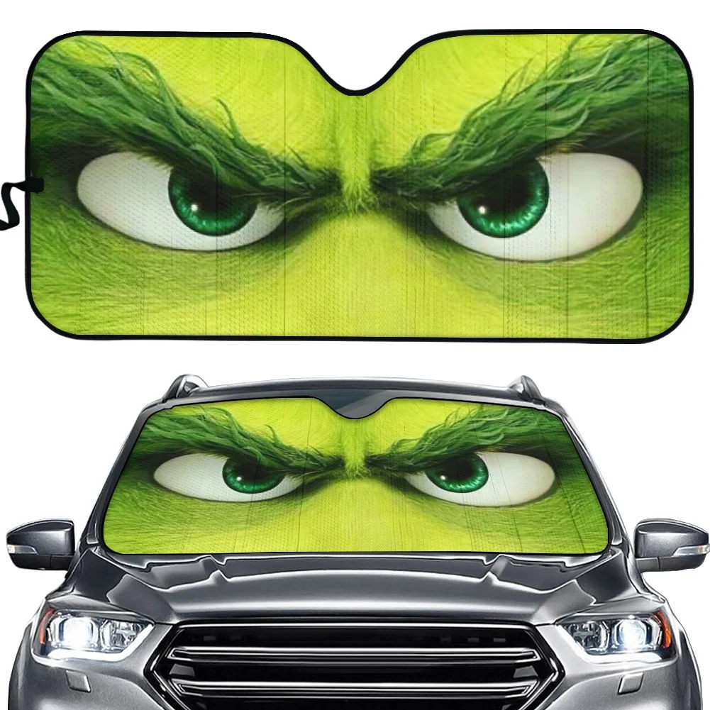 

3D крутой гигантский принт злые зеленые глаза монстра защищает интерьер автомобиля переднее лобовое стекло Солнцезащитный козырек складной солнцезащитный козырек для фургонов внедорожников автомобилей
