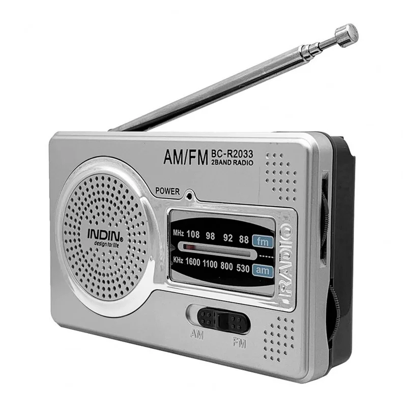 BC-R2033 AM FM Radio Telescopic Antenna Full Band Portable Radio Receiver Retro FM World Pocket Radio Player for Elder