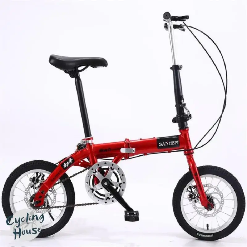 Folding Bicycle Outup 14-inch Adult Folding Bike Portable Ultralight Bicycle Single Speed Variable Driving