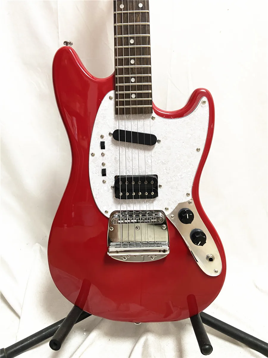 

Classic red jazz tremolo electric guitar white guard rose wood fingerboard free shipping