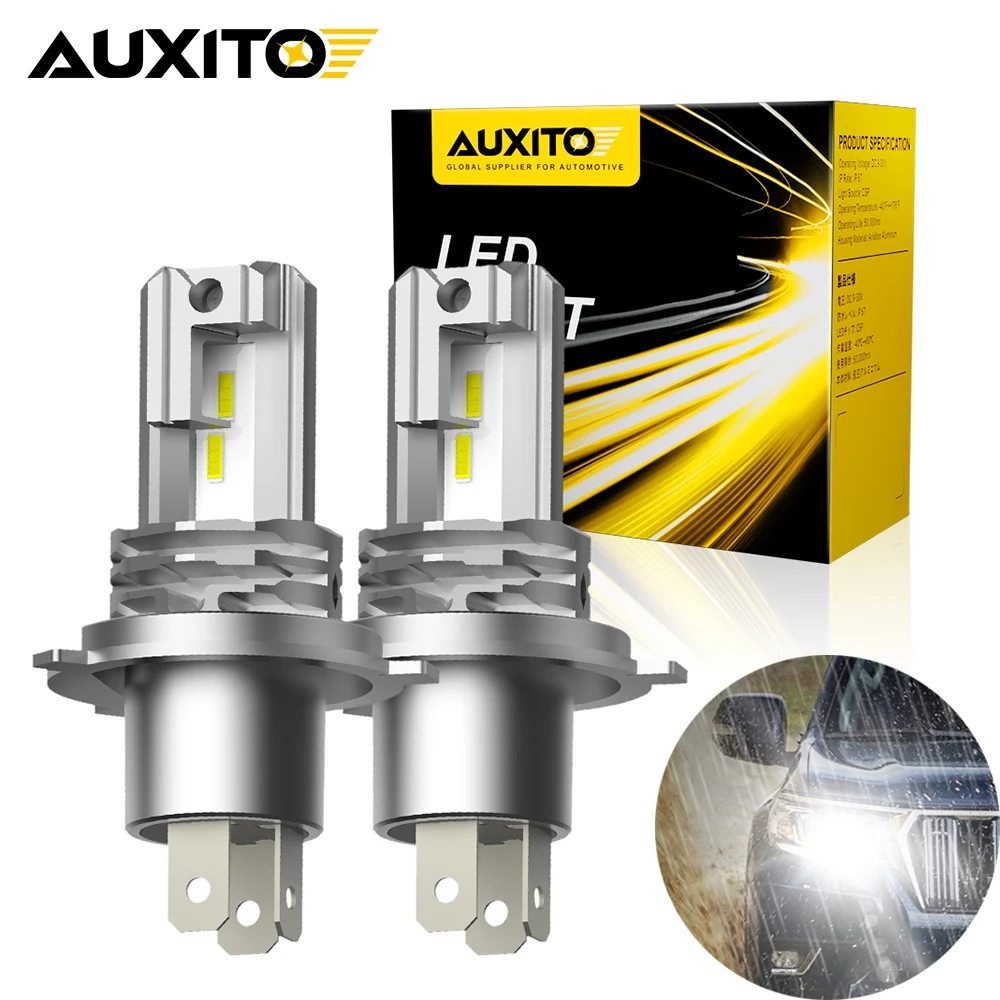 

AUXITO 2Pcs H4 Led Headlight Bulb CSP Fanless With Canbus High & Low Beam Super Brigh Auto Light for LADA MAZDA 3 6 Headlamp