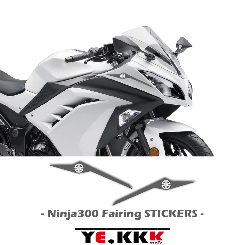 

For Kawasaki Ninja300 Ninja300SE EX300 Fairing Sticker Head Shell Sticker Line H2 LOGO Cut Decal