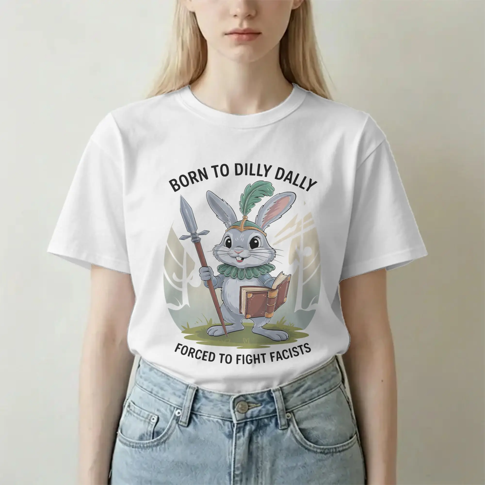 Фото Мужские и женские футболки Born To Dilly Dally Forced To Lock In из чистого хлопка, футболка с коротким рукавом, футболка с круглым вырезом, одежда больших размеров №1