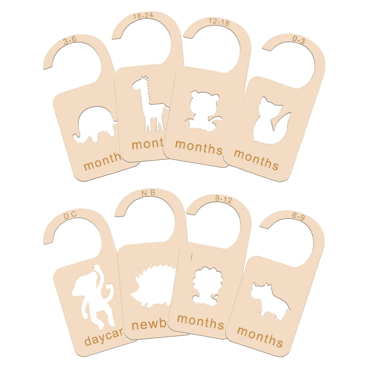 

8 шт., деревянные разделители для шкафа для новорожденных, от младенцев до 24 месяцев