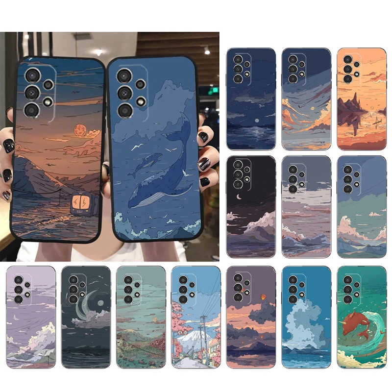 

Scenery Sky Moon Landscape Phone Case for Samsung Galaxy A73 A13 A22 A32 A71 A33 A52 A53 A72 A73 A51 A31 A23 A34 A54 A52 A53S