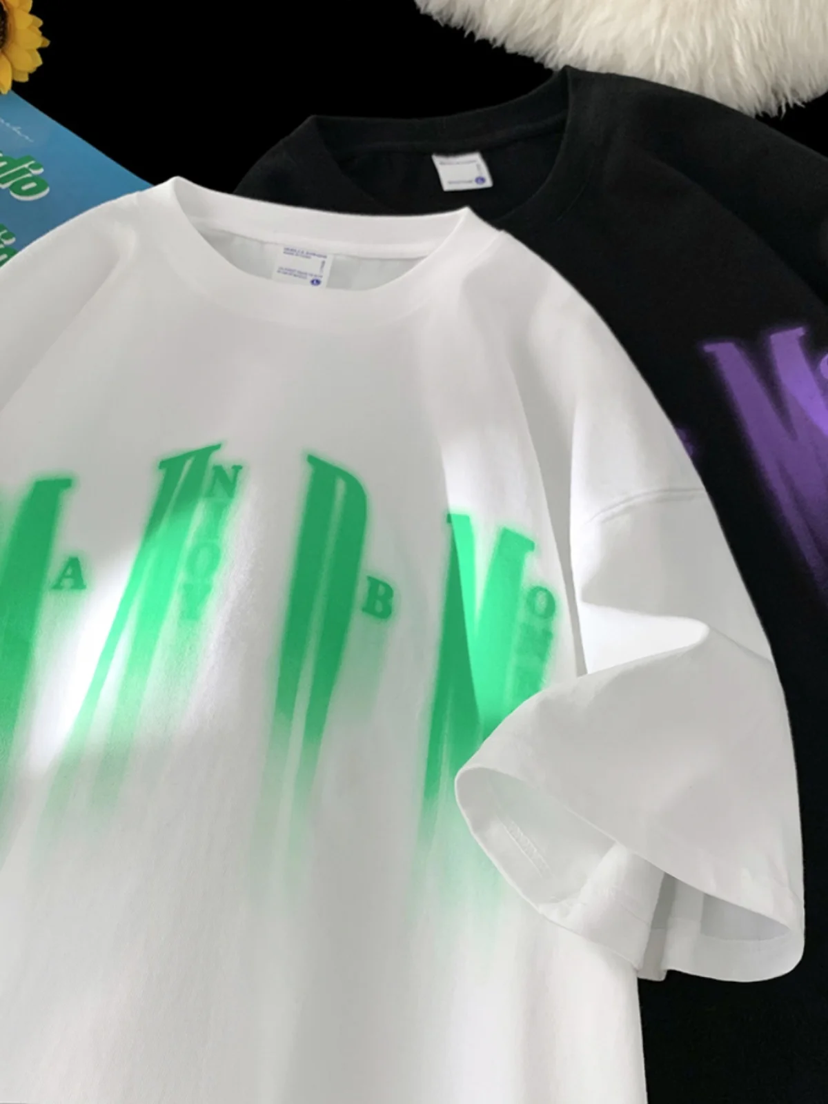 V37 Американская футболка с короткими рукавами мужская летняя 2024 новинка Ins