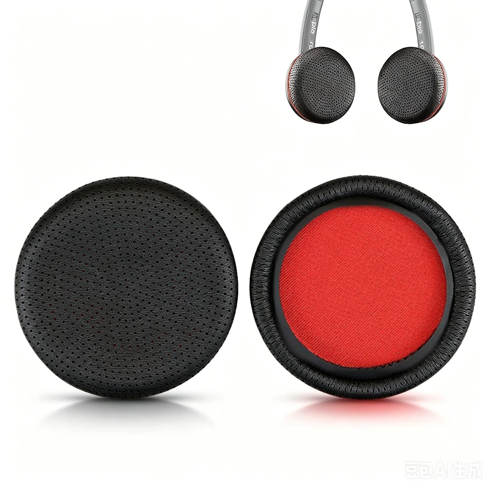 Фото Сменные амбушюры для гарнитур Plantronics Blackwire C3225, C3215, B825, C510: дышащие перфорированные кожаные подушечки №1