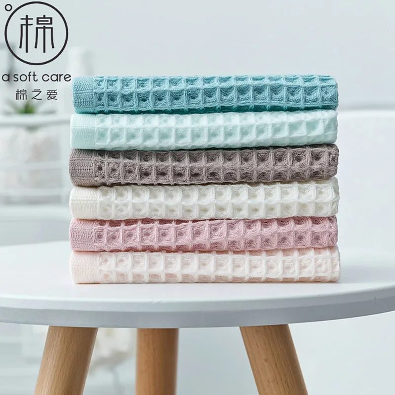 S For Adults Plaid Hand Towel 100% Cotton Face Care Bathroom