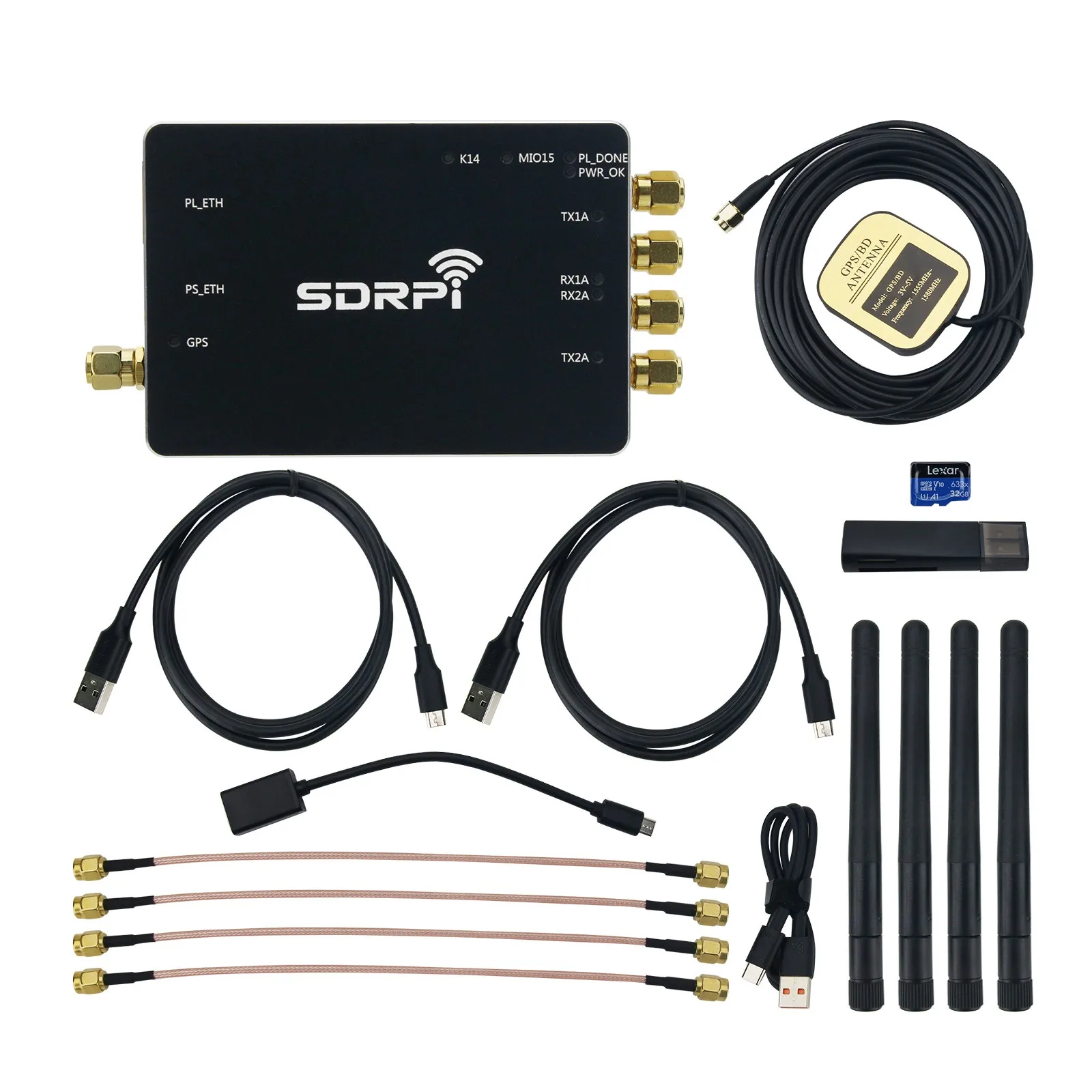 Платформа SDRPi SDR Software Defined Radio Platform с корпусом из черного алюминиевого сплава AD9361