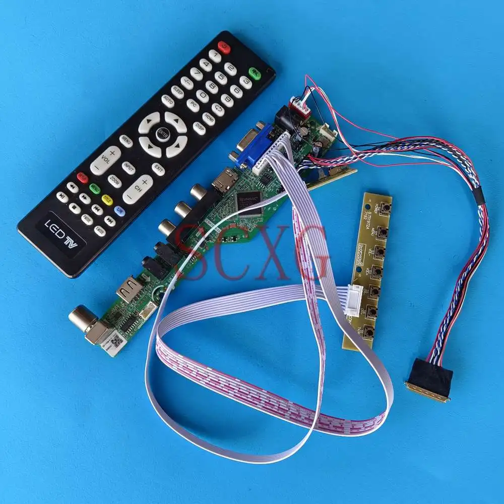 

Плата контроллера для ЖК-экрана, DIY комплект для телефона, USB HDMI-совместимость, VGA AV TV, аналоговый сигнал, светодиодная матрица 1366 768 LVDS 40 Pin 10,1"
