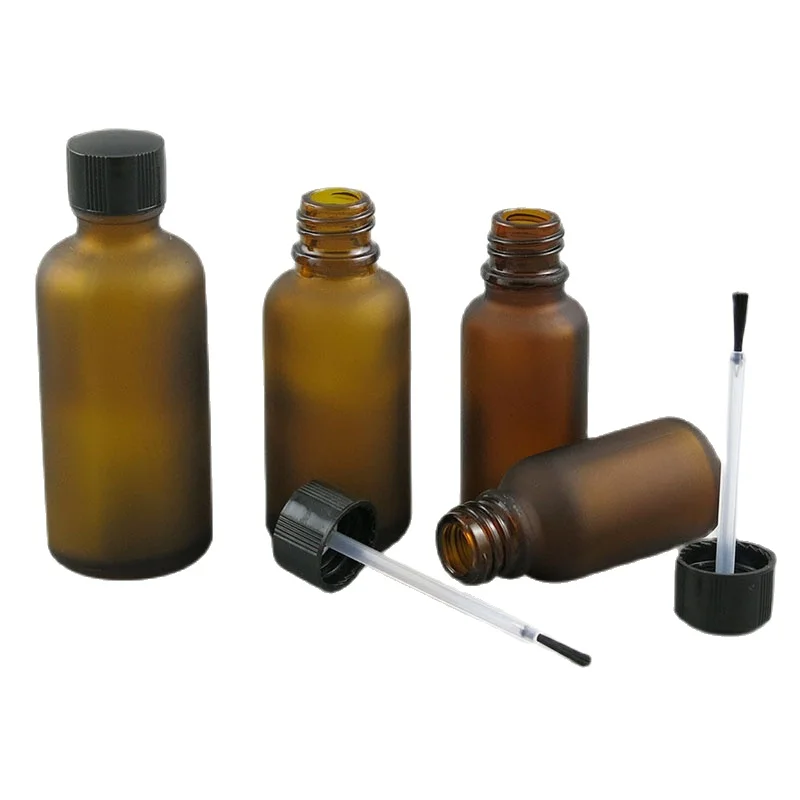360x5 мл 10 15 20 30 50 100 Лак для ногтей матовая коричневая стеклянная бутылка с кистью