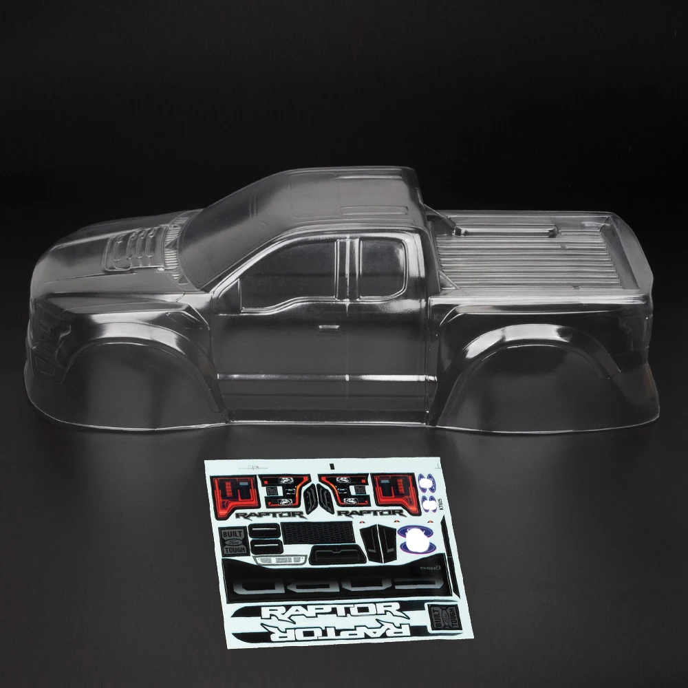 Колесная база 12 3 дюйма 313 мм 2017 F150 Raptor Pickup PC Clear Body for 1/10 RC Crawler Axial SCX10 TRX4 YIKONG 4102 RGT 86100