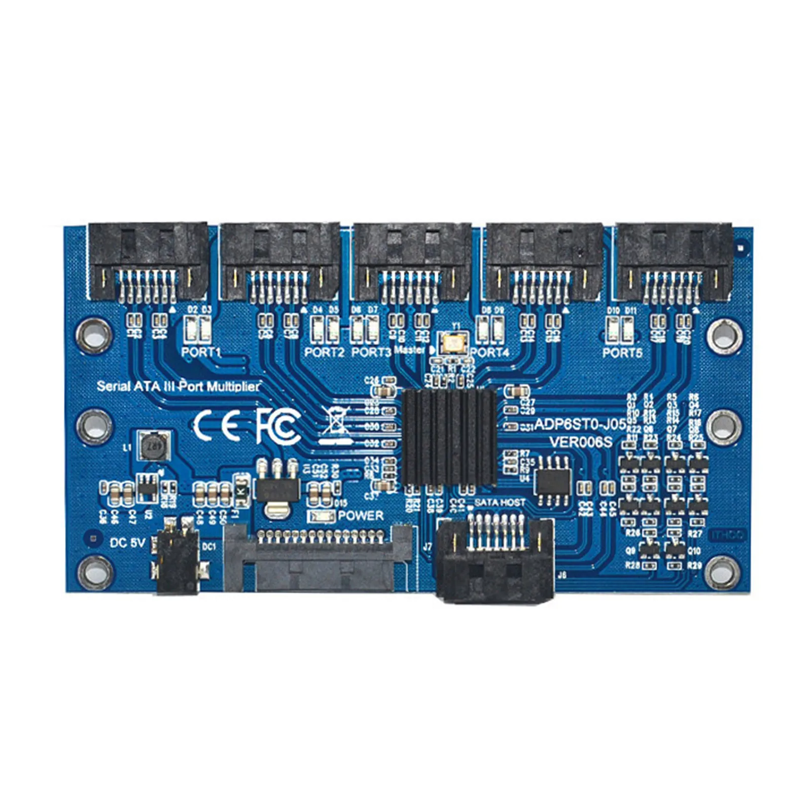 

SATA3.0 1 To 5 Port Converter 3.0 6gbps Port Multiplier Hard Disk Adapter Card Computer Motherboard Supports PM Expansion Card