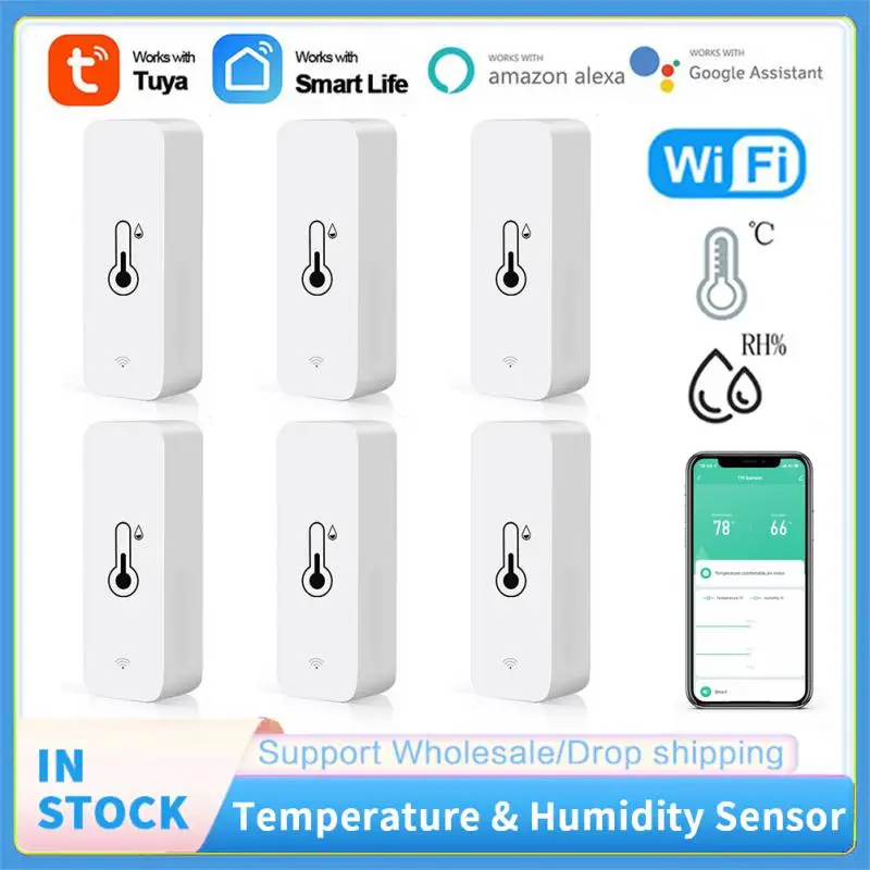 

Smart Wifi Temperature and Humidity Sensor Indoor Tuya Smart Hygrometer Controller Monitor Smart Life Control Work Alexa Google
