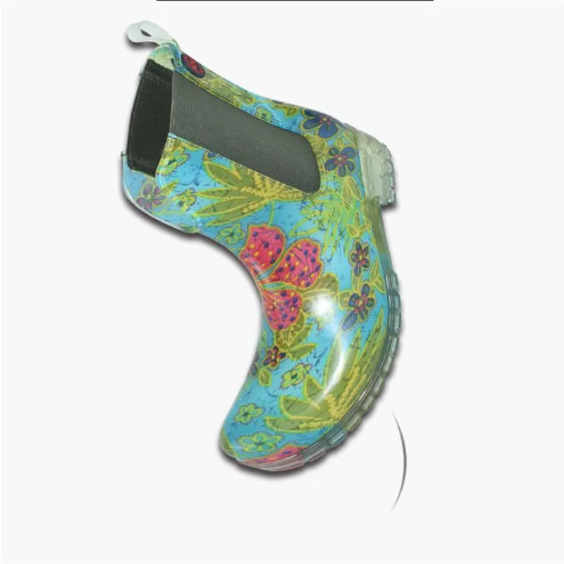 Rainboots Women Wear-resistant U-shaped Elastic Belt Rainboots Water Shoes Non-slip Water Boots Waterproof Adult Rubber Shoes